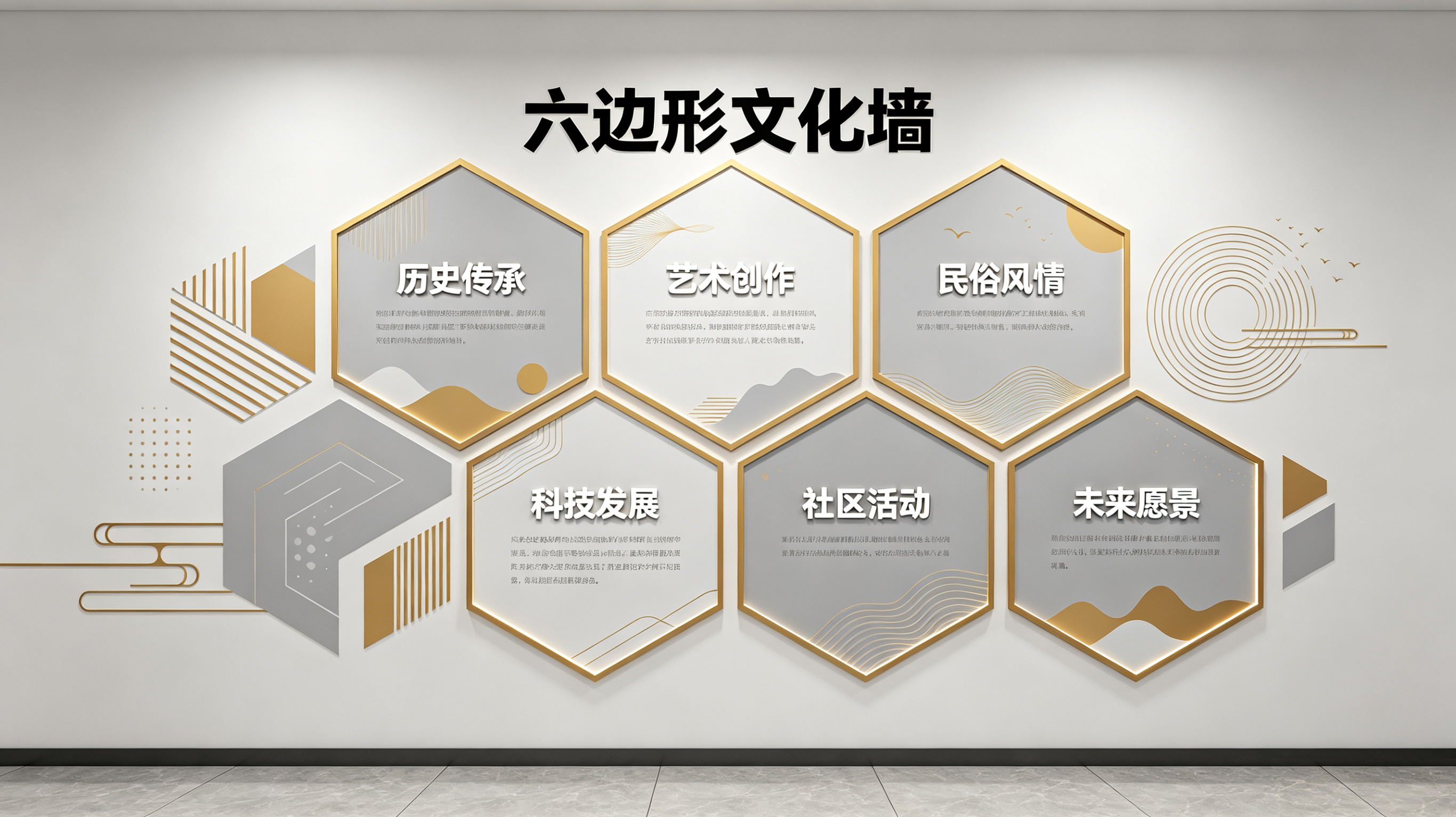  卫辉企业文化墙 | 六边形信息美学